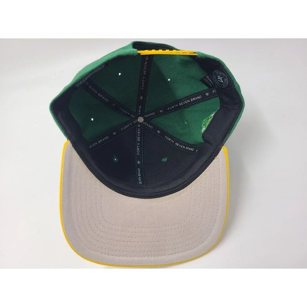 Boston Celtics 47 Brand Hardwood Snapback Hat Cap Wool‎ Blend NBA Green Yellow